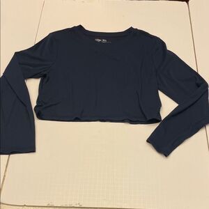 Flirtitude Navy Long Sleeve Crop Top
